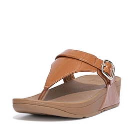 FitFlop Women Lulu adj Toe Post Patent Glitter Potters Clay