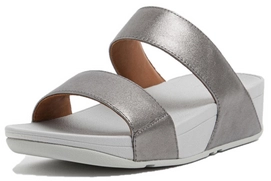 FitFlop Women Lulu Slide Leather Pewter