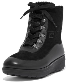 FitFlop Women Mukluk III Lace Up Mix Materials All Black