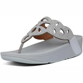 Tongs Women Elora Crystal Toe Thongs Silver