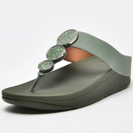 Tongs FitFlop Women Halo Toe Post Sparkle Bay Green