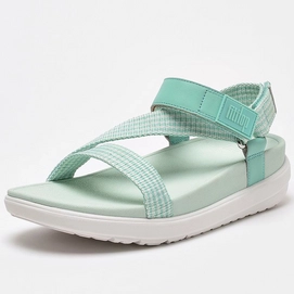 FitFlop Women Loosh Z-Strap Sandal Multi Tone Webbing Sea Foam Green
