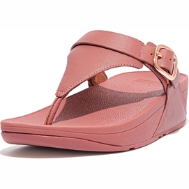 Tongs FitFlop Women Lulu Adjustable Toe Post Leather Warm Rose-Taille 40