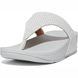 Tongs FitFlop Women Lulu Toe Post Embossed Perf Soft Grey-Taille 36