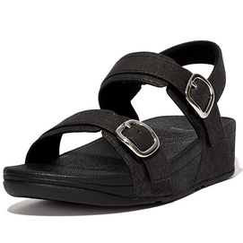 FitFlop Women Lulu Adjustable Sandal Sparkle All Black-Schoenmaat 37