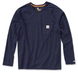 T-Shirt Carhartt Men Force Cotton T-Shirt L/S Navy