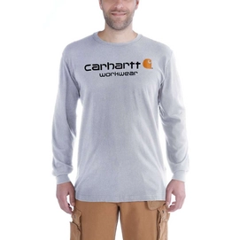 T-Shirt Carhartt Men Maddock Core Logo T-Shirt L/S Heather Grey