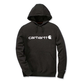 Sweat à capuche Carhartt Men Delmont Graphic Hooded Sweatshirt Black Heather-XL