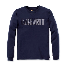 Shirt Carhartt Men Block Logo L/S Navy-L
