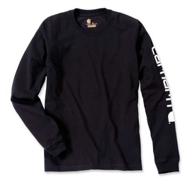 Shirt Carhartt Men Sleeve Logo L/S Black