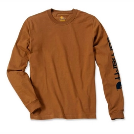 Shirt Carhartt Men Sleeve Logo L/S Brown