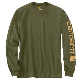 T-Shirt Carhartt Men Sleeve Logo L/S Winter Moss Heather