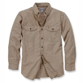 Chemise Carhartt Homme L/S Fort Solid Shirt Dark Tan Chambray-S