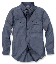 Blouse Carhartt Men L/S Fort Solid Shirt Denim Blue Chambray