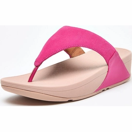 FitFlop Women Lulu Toe Post Leather/Suede Mix Fuchsia Rose