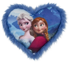 Sierkussen Frozen Elsa en Anna Hart Paars (33 x 33 cm)