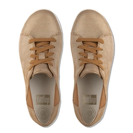 Sneaker FitFlop F-Sporty™ Lace-Up Sneaker Houndstooth Print Pale Gold