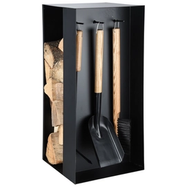 Haardstel Esschert Design Houtopslag met Haardgereedschap