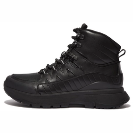 Wanderstiefel FitFlop Neo-D-Hyker Boots Leather-Mix Women All Black-Schuhgröße 36