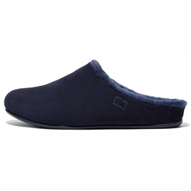 FitFlop Men Shove Shearling-Lined Suede Slippers Midnight Navy