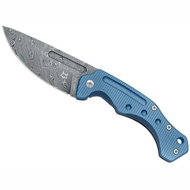 Folding Knife Fox Knives Desertfox Damascus Titanium Blue
