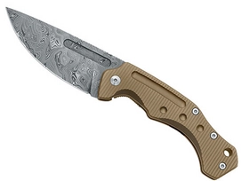 Vouwmes Fox Knives Desertfox Damascus Titanium Bronze