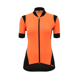 Fietsshirt Santini Women Wave Short Sleeve Full Zip Orange
