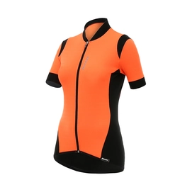 Fietsshirt Santini Women Wave Short Sleeve Full Zip Orange