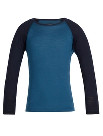 Ondershirt Icebreaker Kids 200 Oasis LS Crewe Prussian Blue Midnight Navy