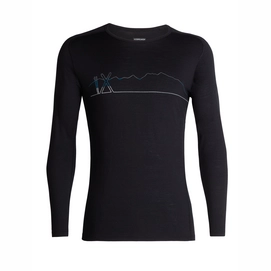 Ondershirt Icebreaker Mens 200 Oasis Deluxe Raglan LS Crewe Single Line Ski Black