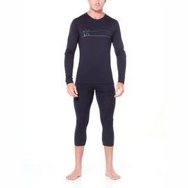 Ondershirt Icebreaker Mens 200 Oasis Deluxe Raglan LS Crewe Single Line Ski Black