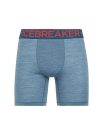 Boxershort Icebreaker Mens Anatomica Zone Long Boxers Granite Blue Heather Chili Red