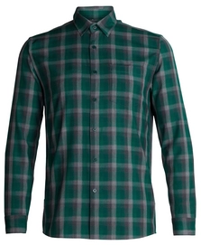 Blouse Icebreaker Mens Departure II LS Shirt Dk Pine Bottle Plaid