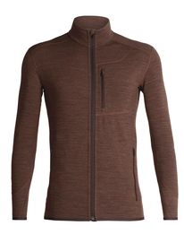 Fleecejacke Icebreaker Descender LS Zip Bronze Heather Walnut Herren