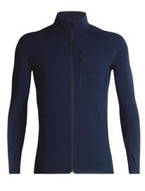 Fleecejacke Icebreaker Descender LS Zip Dk Night Heather Chili Red Herren