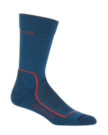 Sokken Icebreaker Mens Hike+ Light Crew Prussian Blue Midnight Navy Chili Red