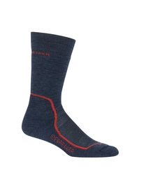 Sokken Icebreaker Mens Hike+ Medium Crew Fathom Heather Midnight Navy Chili Red