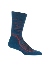 Sokken Icebreaker Mens Hike + Medium Crew Lava Prussian Blue Midnight Navy Chili Red