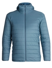 Jacket Icebreaker Mens Hyperia Hooded Granite Blue Prussian Blue