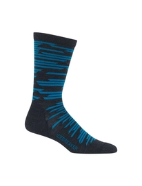 Sokken Icebreaker Mens Lifestyle Ultra Light Crew Zig Zag Jet Heather Alpine
