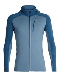 Fleecejacke  Icebreaker Quantum LS Zip Hood Granite Blue Prussian Blue Herren