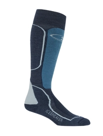Skisocken Icebreaker Ski+ Medium OTC Fathom Heather Granite Blue Blizzard Heather Herren