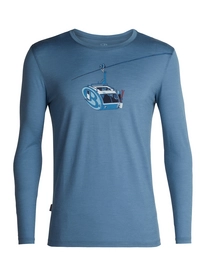 Longsleeve Icebreaker Mens Tech Lite LS Crewe Camper Lift Granite Blue