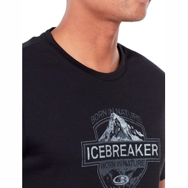 T-Shirt Icebreaker Mens Tech Lite SS Crewe Alpine Crest Black