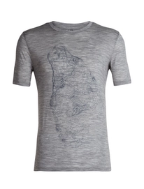 T-Shirt Icebreaker Mens Tech Lite SS Crewe Contour Wolf Metro Heather