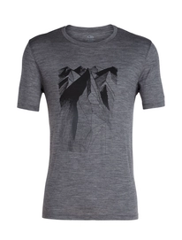 T-Shirt Icebreaker Mens Tech Lite SS Crewe Geometry of Geology Gritstone Heather