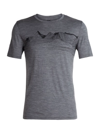 T-Shirt Icebreaker Mens Tech Lite SS Crewe Pyrenees Gritstone Heather