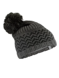 Muts Icebreaker Adult Zig Pom Beanie Gritstone Heather Black