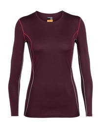 Ondershirt Icebreaker Womens 200 Oasis Deluxe LS Crewe Velvet Prism Dew