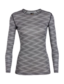 Sous-vêtement Icebreaker Womens 200 Oasis LS Crewe Curve Black Snow